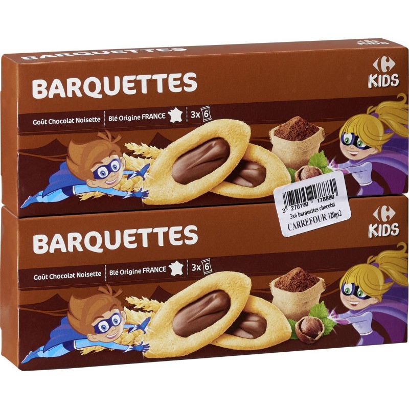 Biscuits Barquettes Chocolat Noisette Carrefour Haironville Cl
